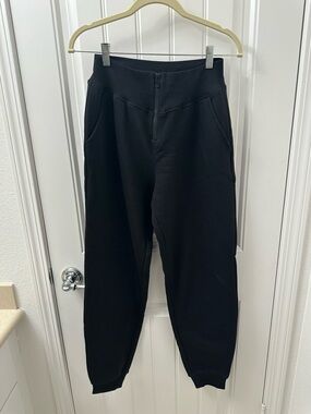 ALO Yoga Front Zipper Black Joggers
